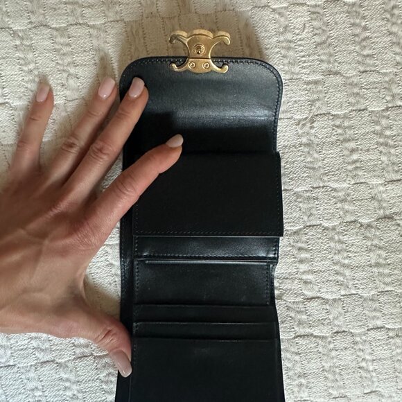 Gently Used Celine Small Flap Wallet Triomphe in Shiny Calfskin - Picture 7 of 7